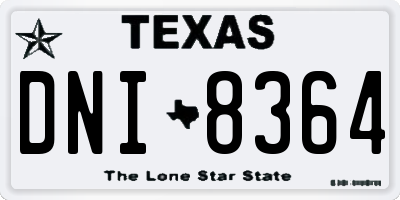TX license plate DNI8364