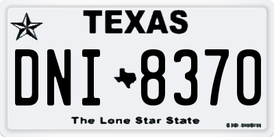 TX license plate DNI8370