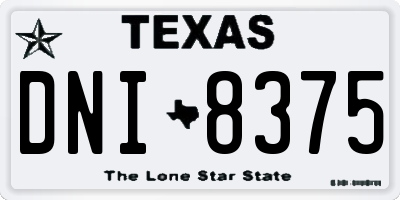 TX license plate DNI8375
