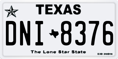 TX license plate DNI8376