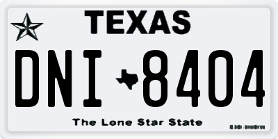 TX license plate DNI8404