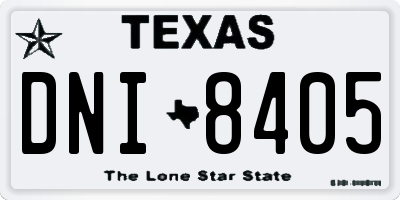 TX license plate DNI8405