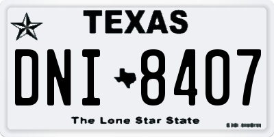 TX license plate DNI8407