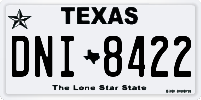 TX license plate DNI8422
