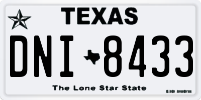 TX license plate DNI8433
