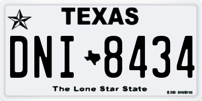 TX license plate DNI8434
