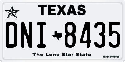 TX license plate DNI8435