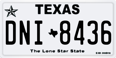 TX license plate DNI8436