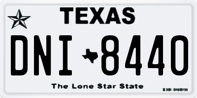 TX license plate DNI8440