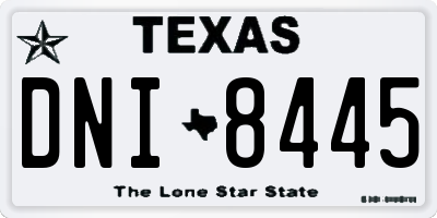 TX license plate DNI8445