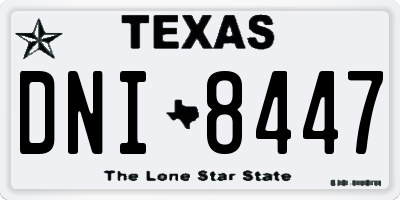 TX license plate DNI8447