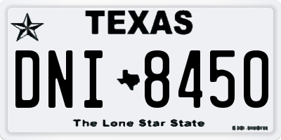 TX license plate DNI8450