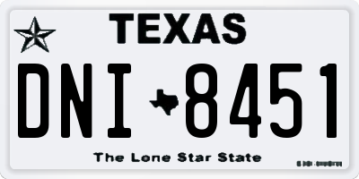 TX license plate DNI8451