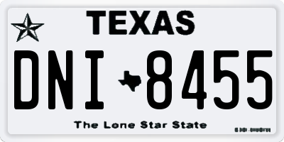 TX license plate DNI8455