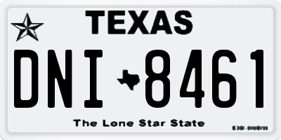 TX license plate DNI8461