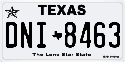 TX license plate DNI8463
