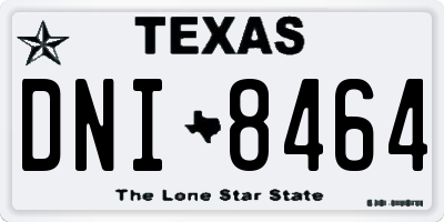 TX license plate DNI8464