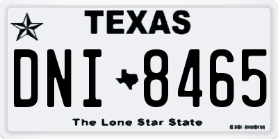 TX license plate DNI8465