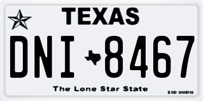 TX license plate DNI8467