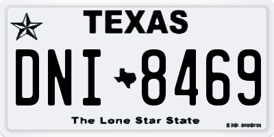 TX license plate DNI8469