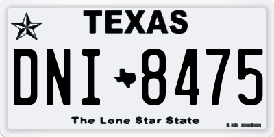 TX license plate DNI8475
