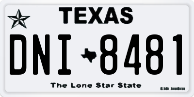 TX license plate DNI8481