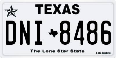 TX license plate DNI8486