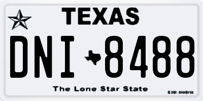 TX license plate DNI8488