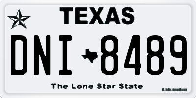 TX license plate DNI8489