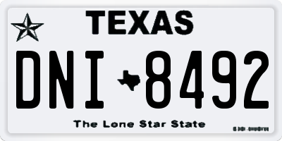 TX license plate DNI8492