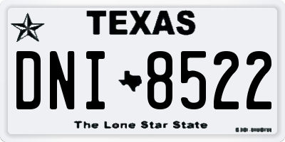 TX license plate DNI8522