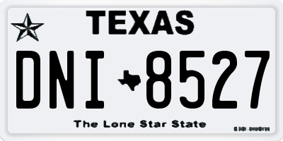 TX license plate DNI8527
