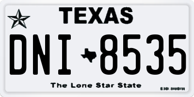 TX license plate DNI8535