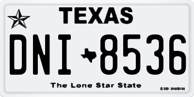 TX license plate DNI8536