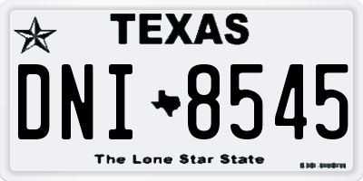 TX license plate DNI8545