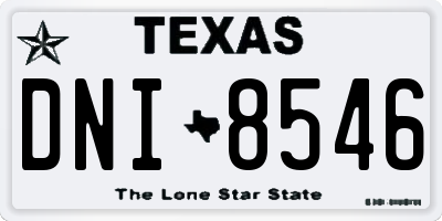 TX license plate DNI8546
