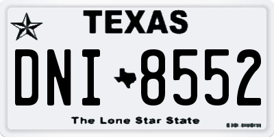 TX license plate DNI8552