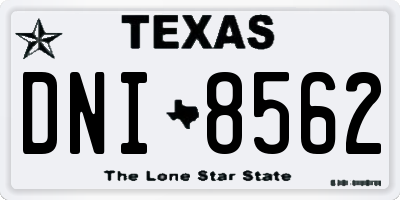 TX license plate DNI8562