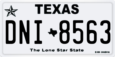 TX license plate DNI8563