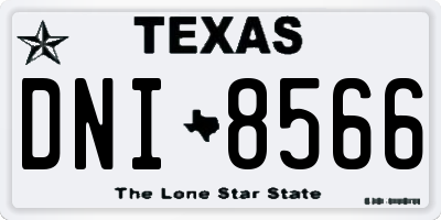 TX license plate DNI8566