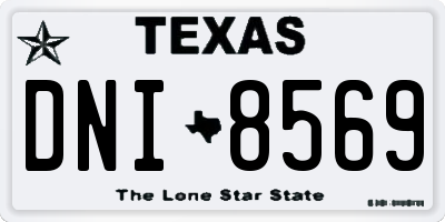TX license plate DNI8569