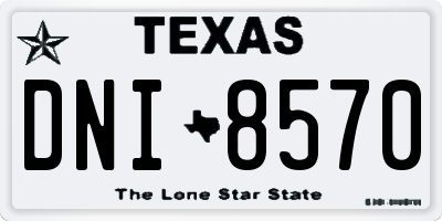 TX license plate DNI8570