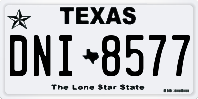 TX license plate DNI8577