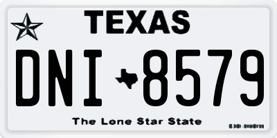 TX license plate DNI8579