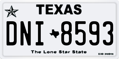 TX license plate DNI8593