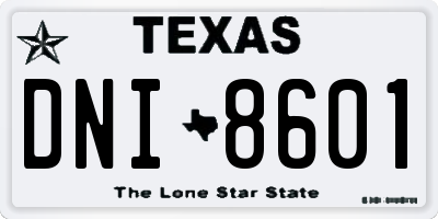 TX license plate DNI8601