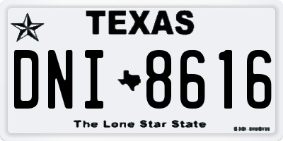 TX license plate DNI8616