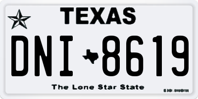 TX license plate DNI8619