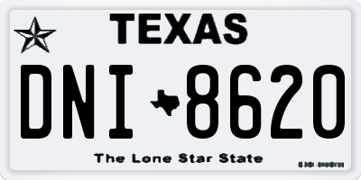 TX license plate DNI8620