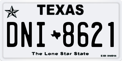 TX license plate DNI8621